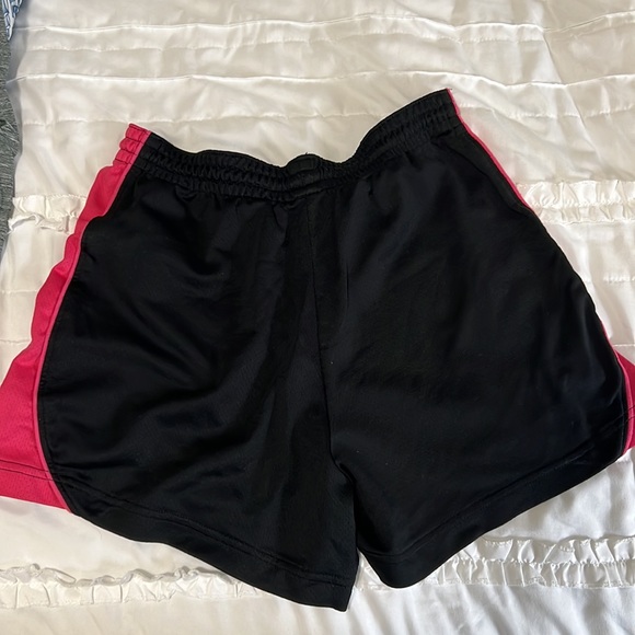 Black and pink Nike athletic shorts with draw string - Picture 3 of 3